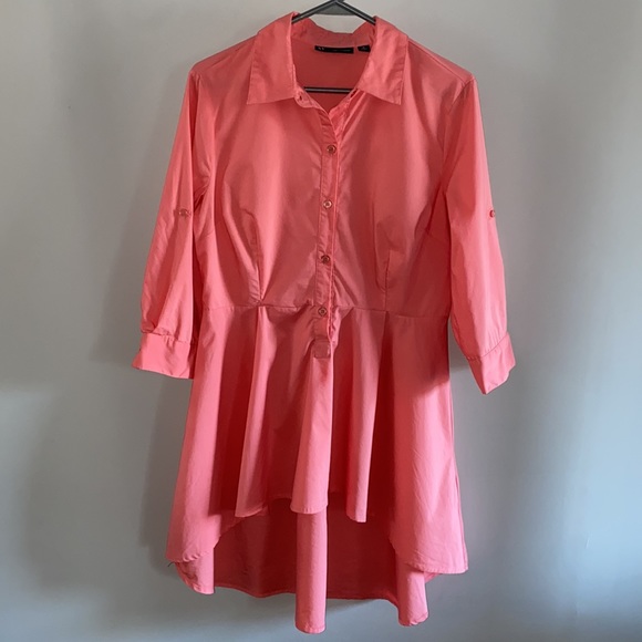 New York & Company peplum hem tunic top blouse - Picture 2 of 5